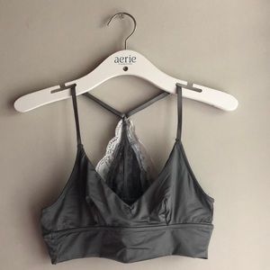 Aerie bralette - satin with lace back detail